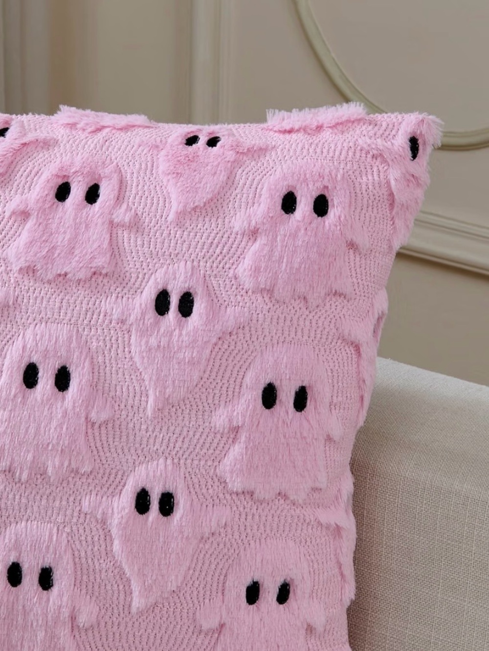 2 Ghost Pattern Chenille Throw Pillow Covers only 18” x 18” NWT. - Picture 4 of 6